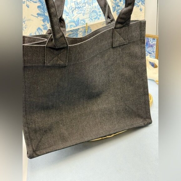 🆕 GANNI 🧿 NWT Large Easy Shopper, Black Denim - Picture 7 of 11
